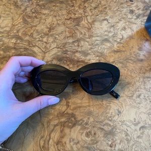 Lespecs black chunky cat eye sunglasses